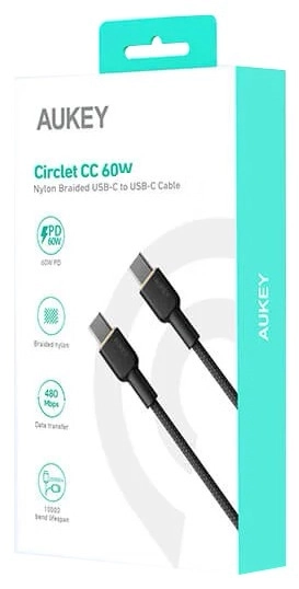 CB-NCC1 nylonový kabel USB C - USB C | 1m | 3A | 60W PD | 20V