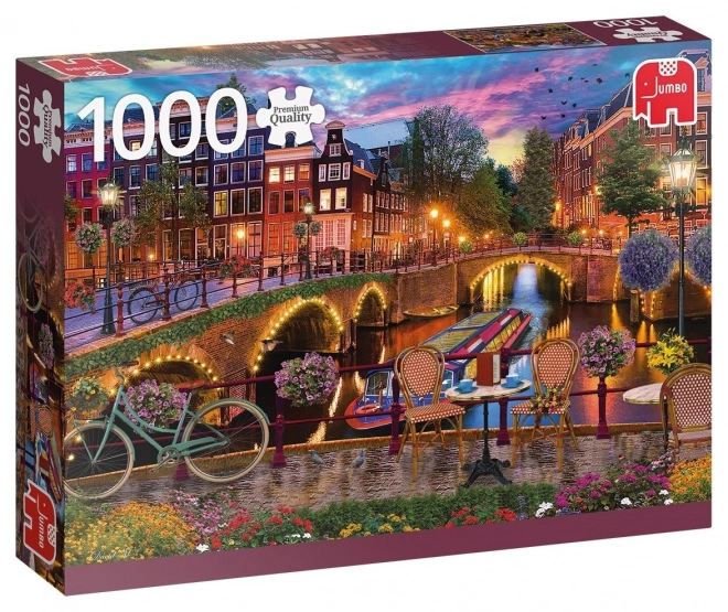 Puzzle Vodní kanály v Amsterdamu 1000 dílků