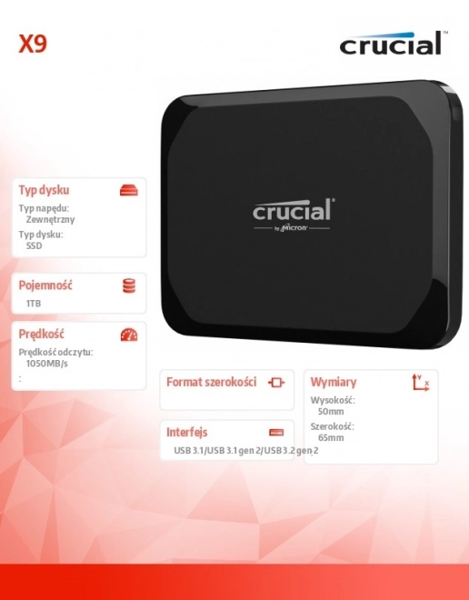 X9 1TB SSD disk USB-C 3.2 Gen2