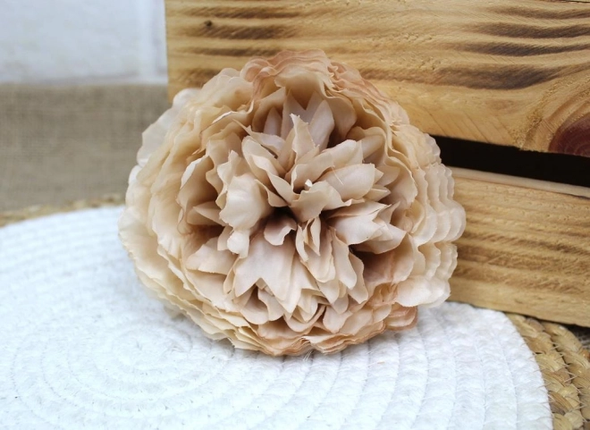 Hlava květu PIVONIE 12 cm - světle bronzová