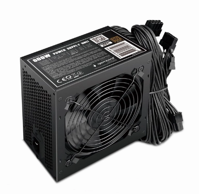 ATX 80+Bronze 600W napájecí zdroj s aktivním PFC, 12cm ventilátor
