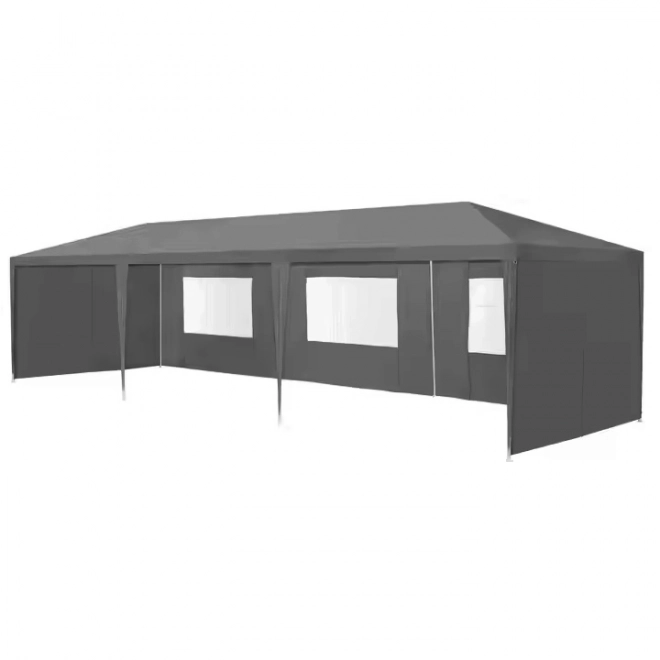 Zahradní komerční stan 3x9 m 8 stěn šedý