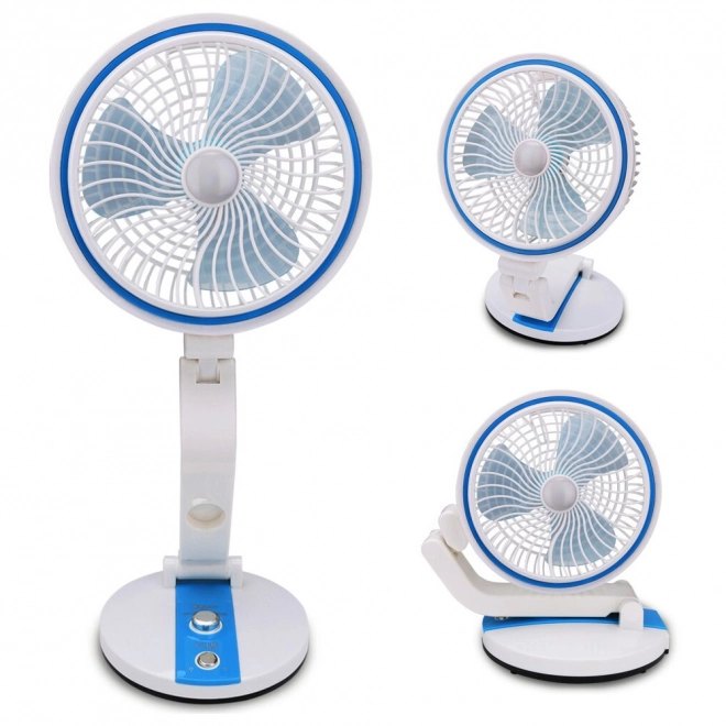 Přenosný skládaný ventilátor s LED světlem a USB dobíjením