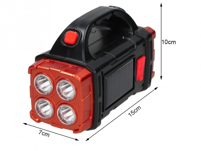 Solární přenosná LED svítilna s powerbankou