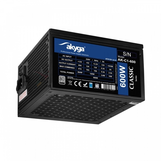Zasilacz Akyga ATX 600W Pro Series