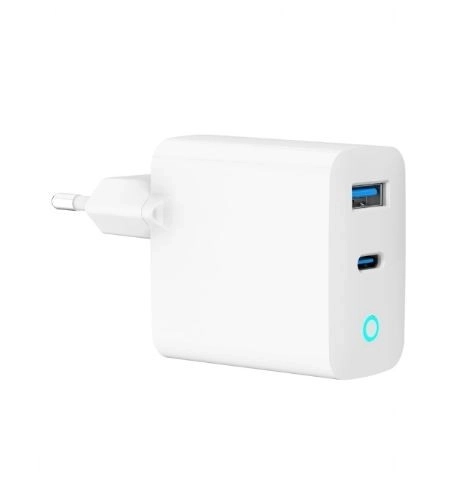 USB-A/C GaN LED 30W PD QC3.0 nabíječka bílá