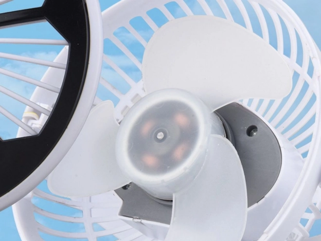 Stolní ventilátor s LED světlem a klipem