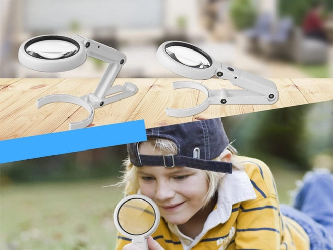 Skládací šperkařská lupa s LED a USB