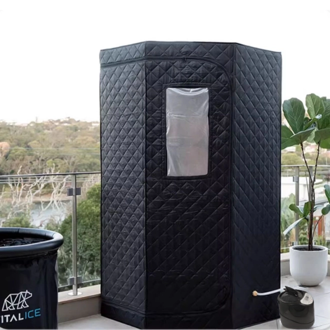 Přenosná domácí parní sauna - černá