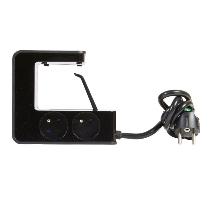 Prodlužovací kabelová svorka 4x2P+Z +2USB černá 1,5 m