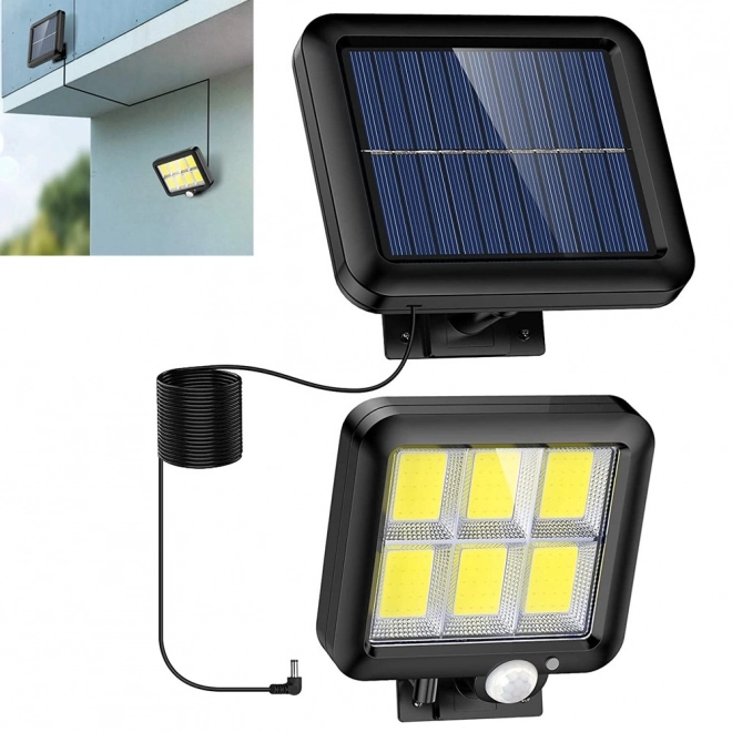 Solární lampa s pohybovým a soumrakovým senzorem 120 LED