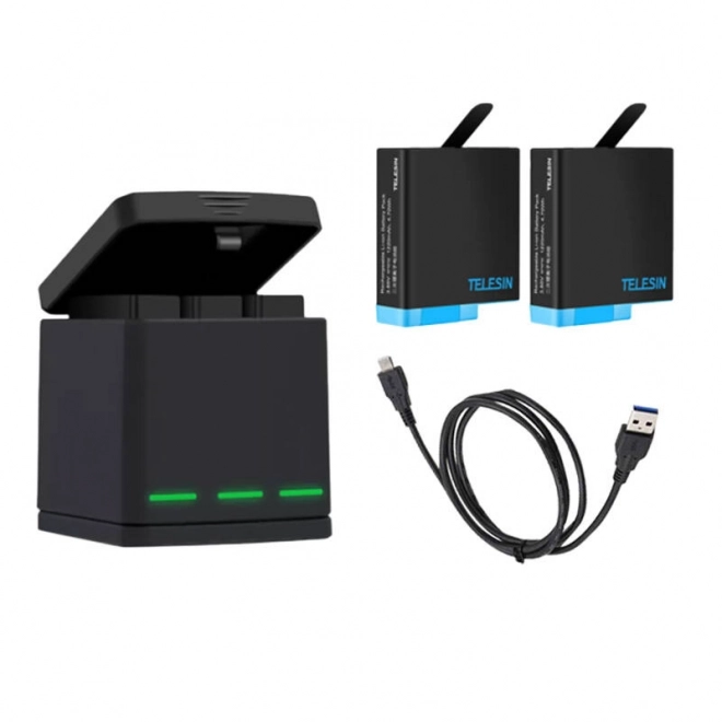 Tříslotový nabíjecí box Telesin pro GoPro Hero 8 + 2 baterie (GP-BNC-801)