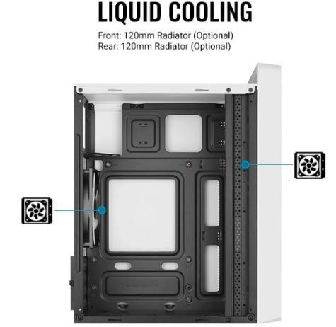 Bílá mini tower skříň CS-109 RGB USB 3.0