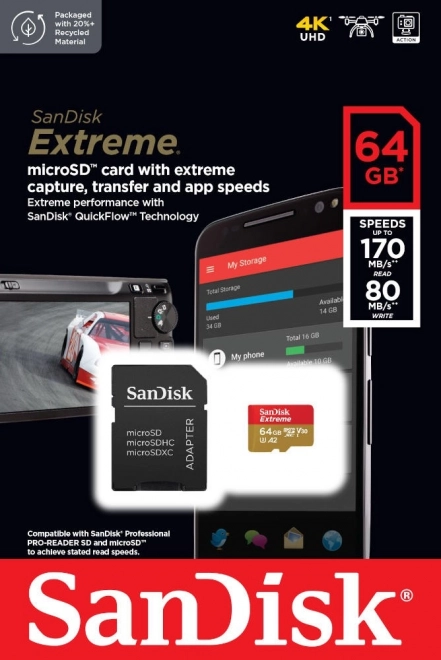 Karta paměti SanDisk Extreme microSDXC 64GB