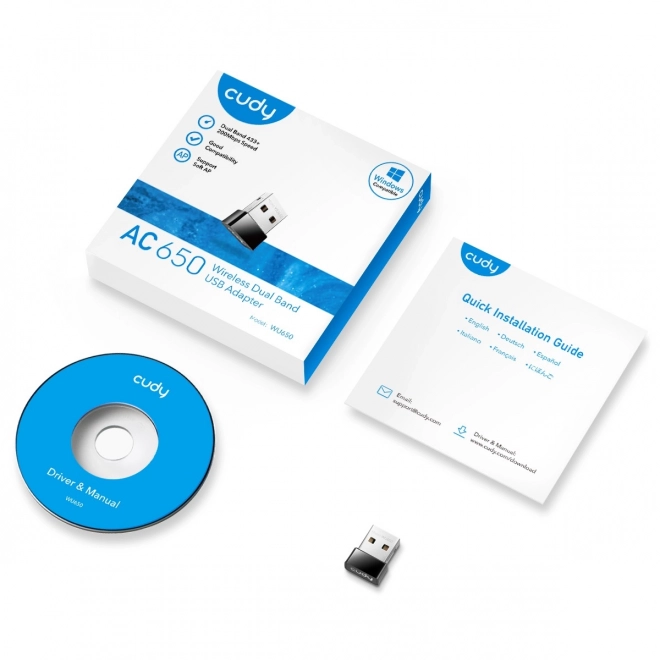 WU650 USB 2.0 AC650 Mini síťový adaptér