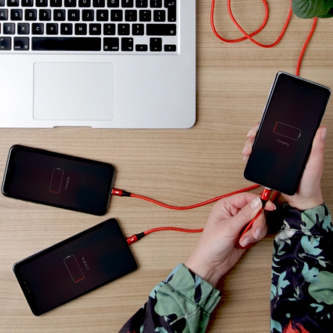 Nabíjecí kabel 3 v 1 USB - USB-C/microUSB/Lightning, 1,2 m; C4049RD