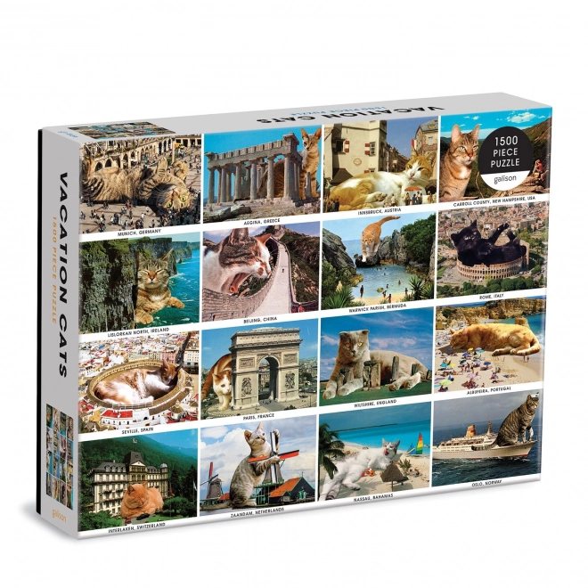 Galison puzzle kočky na prázdninách 1500 dílků