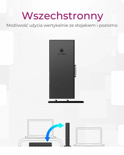 Stolní dokovací stanice ICY BOX s USB, HDMI, LAN, DVI-I a mikrofonním vstupem