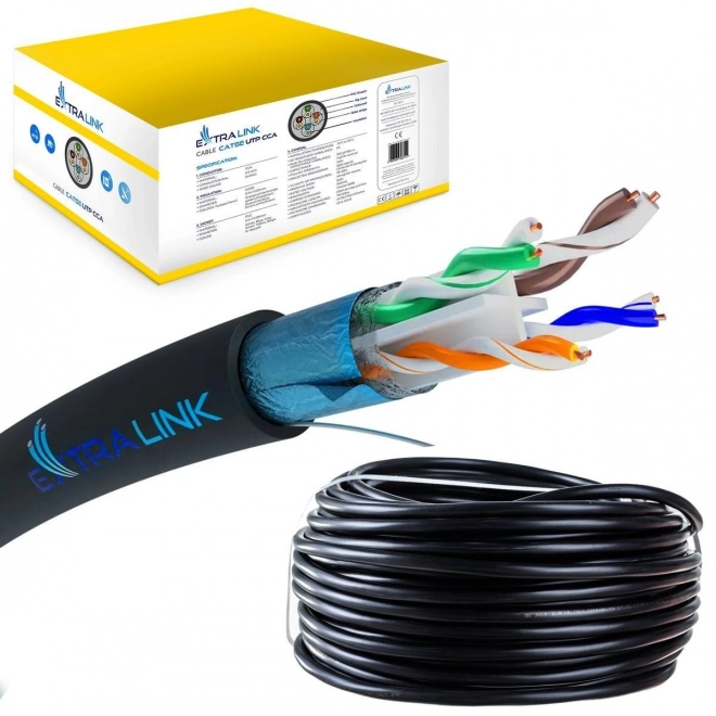 Síťový kabel Extralink CAT6 FTP venkovní 305m