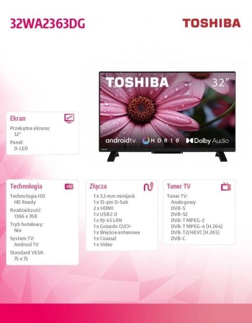 32palcový televizor LED 32WA2363DG
