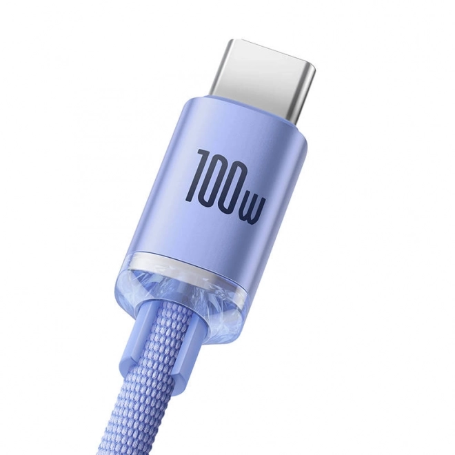 Baseus Crystal Shine kabel USB na USB-C, 5A, 1,2 m (fialový)