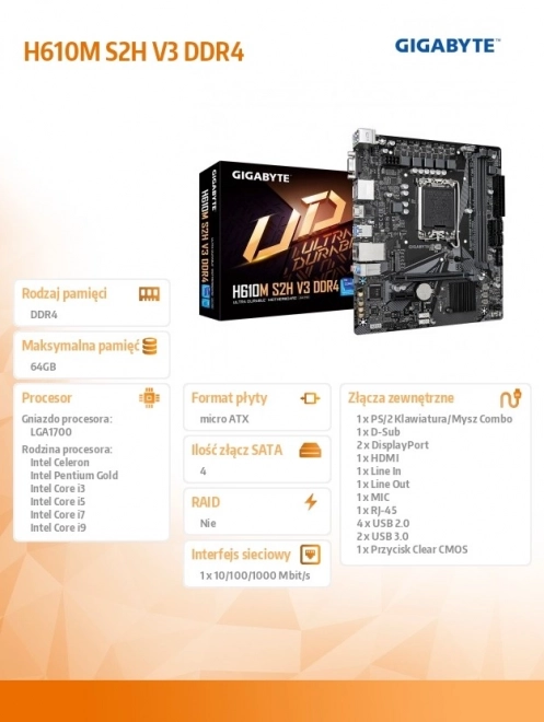 Základní deska Gigabyte H610M S2H V3 DDR4