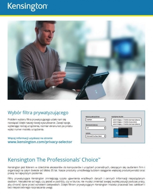 Oboustranný filtr soukromí KENSINGTON pro notebooky 15,6'' (16:9)