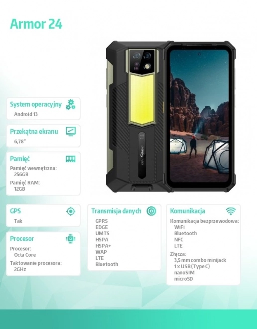 Smartphone Armor 24 4G 12/256GB Černý