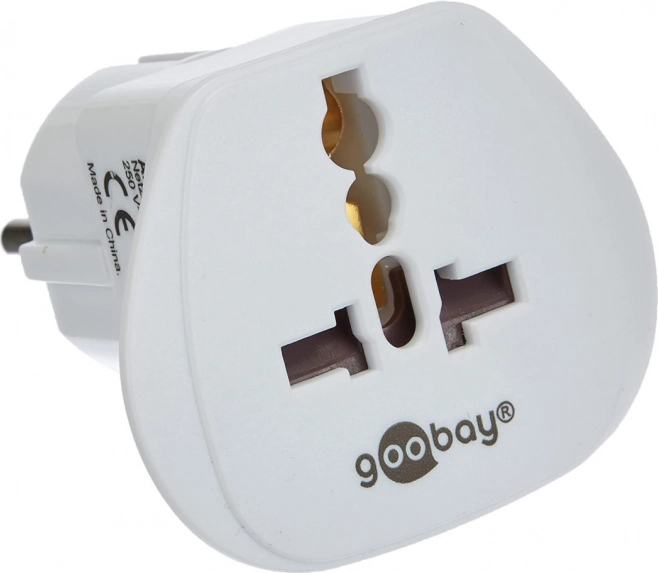 Goobay Univerzální cestovní adaptér 230V (UK, CH, I, US -> CZ), bílý