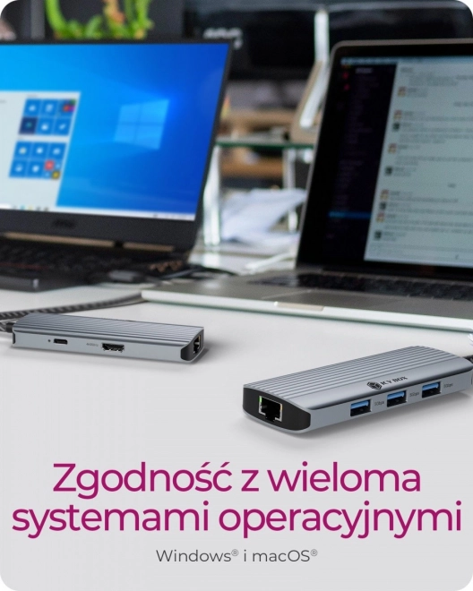 Stolní dokovací stanice 6v1 s HDMI, USB, PD a LAN