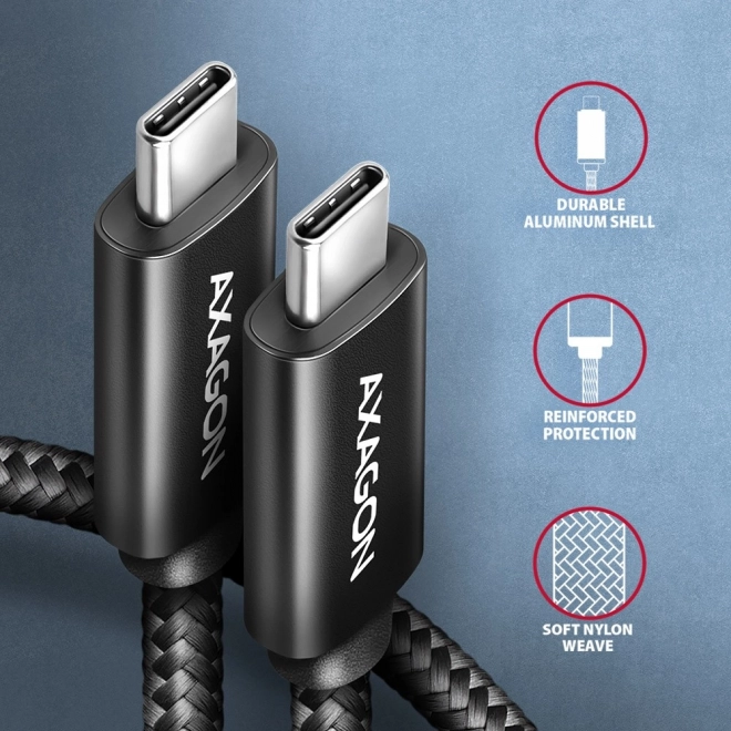 BUCM2-CM30AB USB-C - Kabel USB-C, 3,0 m, 5A nabíjení, ALU, 240W PD, opletený, USB2.0