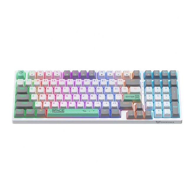 Mechanická klávesnice ONIKUMA G38, 98 kláves, USB kabel, bílá