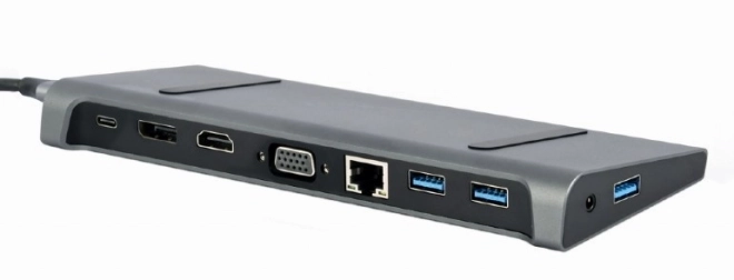 Adaptér USB-C 9v1, HDMI, USB-C PD, VGA, DP, USBx3, Audio, LAN