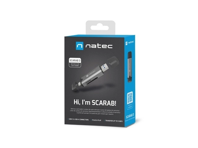 Čtečka paměťových karet Natec Scarab 3 USB A/C