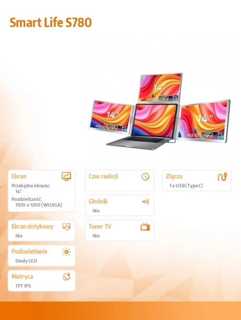 Pracovní monitor Smart Life 14 palců