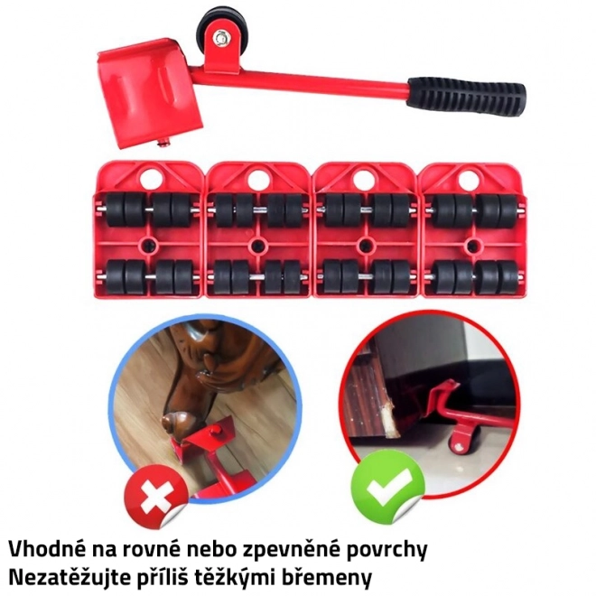 Sada na přesun nábytku – Červená