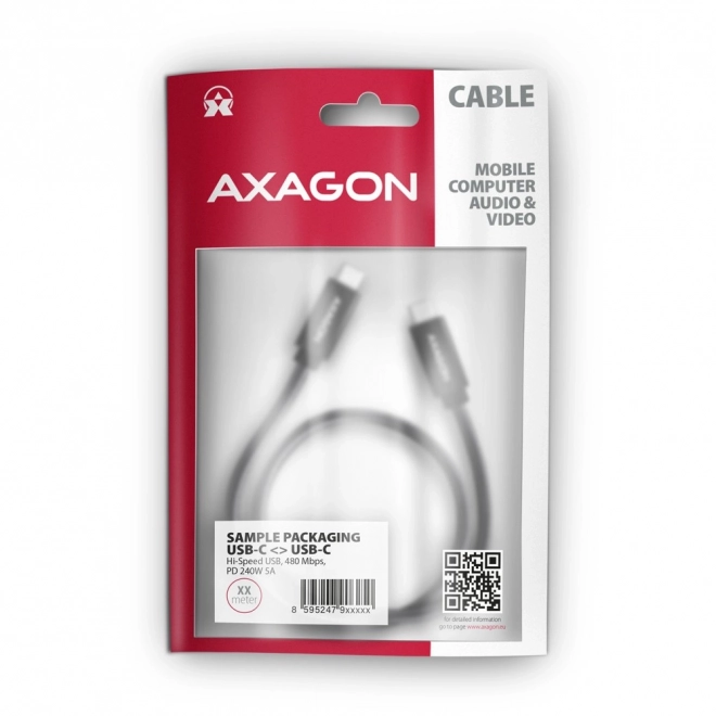 BUCM2-CM30AB USB-C - Kabel USB-C, 3,0 m, 5A nabíjení, ALU, 240W PD, opletený, USB2.0