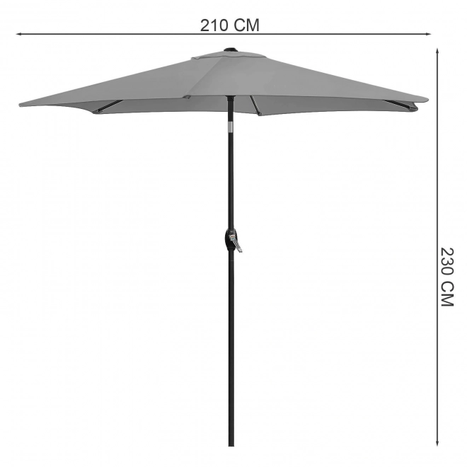 Skládací zahradní balkonový deštník 210 cm šedý
