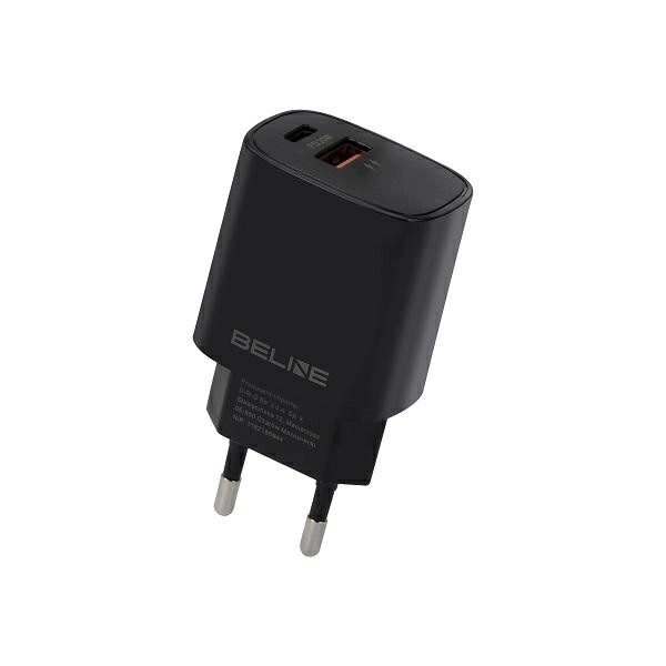 20W síťová nabíječka USB-C + USB-A černá