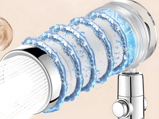 Sprchová hlavice s vyměnitelným filtrem a ventilátorem