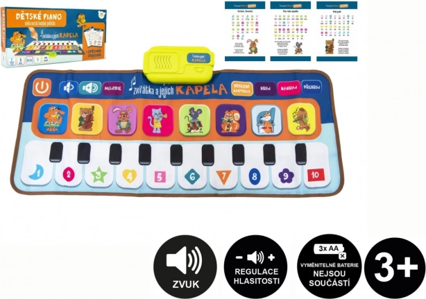 Elektronická hrací podložka pianko Zvířátka a jejich kapela 80 × 37 cm