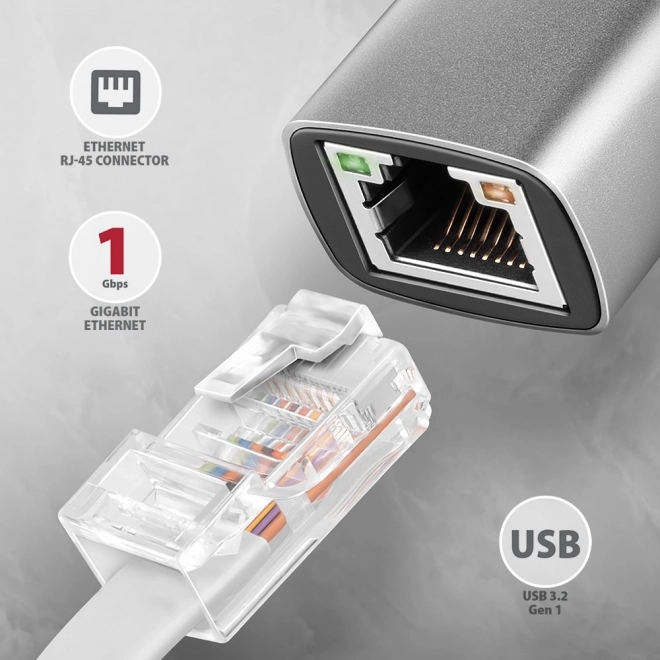 ADE-TXCA Gigabitový ethernetový adaptér, USB-C (redukce USB-A) 3.2 Gen 1, automatická instalace