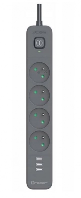 Antipřepěťová napájecí lišta Power Line+ s USB nabíjením