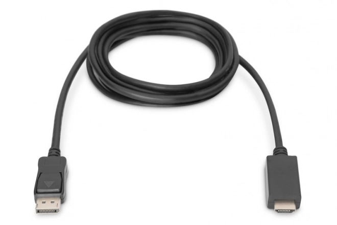 Adaptační kabel DisplayPort 1.2 s nacvakávacím konektorem 4K 60Hz UHD Typ DP/HDMI A M/M černý – 3 m