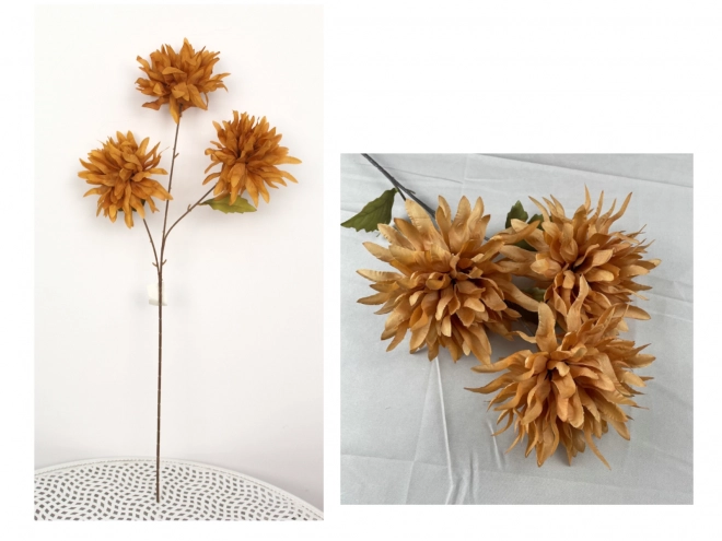 KVĚT, STEM CHRISANTEMA 3 květy 68x13 cm BRONZOVÝ