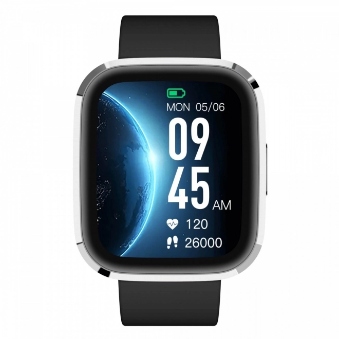 Smartwatch Garett GRC styl v stříbrno-černé barvě