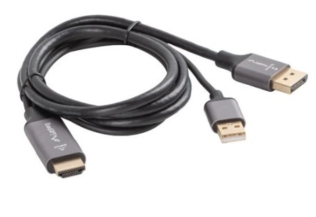 Kabel HDMI na DisplayPort 4K černý 1m