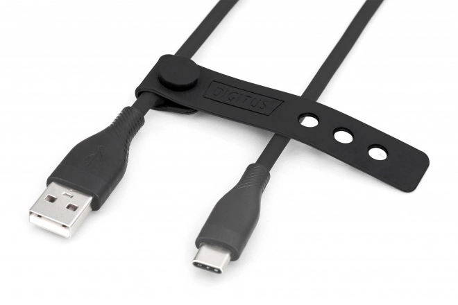 Silikonový napájecí kabel USB-A - USB-C, USB 2.0 60W, 2 m, černý