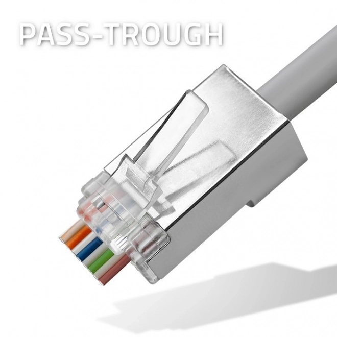Wtyk průchozí RJ45 konektor CAT6 FTP s pozlacenými kontakty, 100 ks
