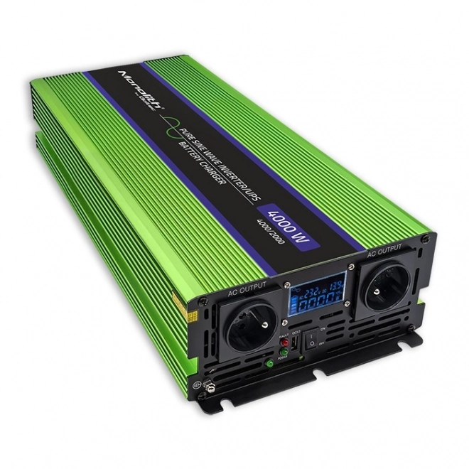 Monolitický měnič napětí | nabíjení baterií | UPS | 2000W | 4000W | 12V na 230V | čistá sinusoida | LCD displej